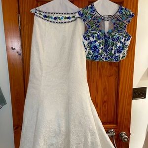 Ellie Wilde Floral 2-Piece Prom Dress